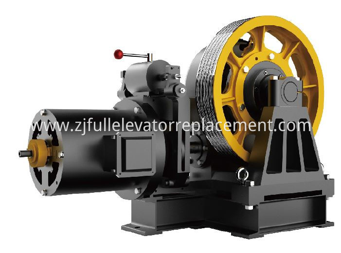 Freight elevator geared machine